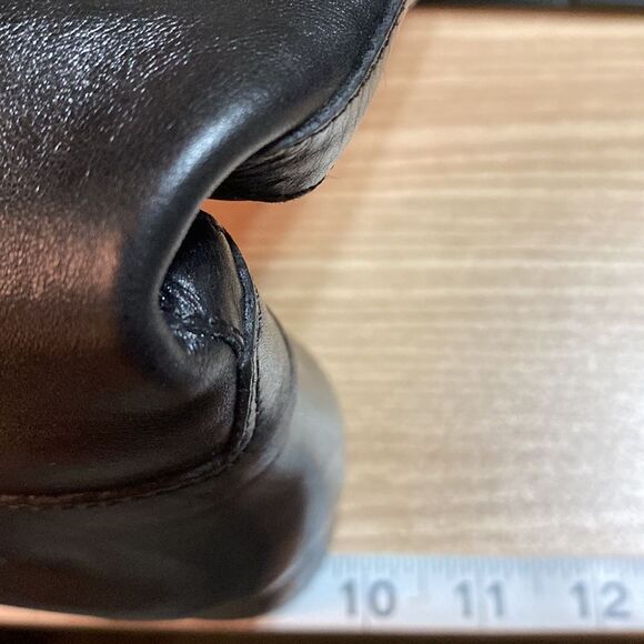 Brooks Brothers Black Leather Knee High Low Heel Riding Boots 6.5 - Picture 7 of 8